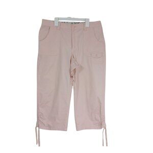 Lee Cropped Pants Womens Comfort Waistband Adjustable Hem Pink Size M